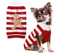 PETCARE Christmas Dog Costume Pet Sweater Vest Cute Bear Red Striped Cat Sweaters Warm Winter Dog Clothes for Small Medium Large Dogs Cats Ugly Xmas Puppy Doggy Chihuahua Yorkie Outfits