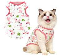 PETCARE Cute Cartoon Cat Shirts for Cats Only Soft Cotton Tshirts Pink Pony Cat Clothes for Cats Only Female Male Small Breeds Pet Pajamas Sleeveless Pet Tank Top Spring Summer Kitten Clothes