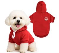 PETCARE Dog Hoodie Sweaters for Small Medium Dogs Cats Cute Soft Warm Fleece Puppy Sweaters Dog Clothes Hoodies Sweatshirt Reflective Fall Winter Chihuahua Yorkie French Bulldog Outfits, Red