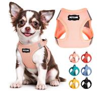 PETCARE Small Dog Harness Easy Walk Step in Dog Harness All Weather Soft Breathable Mesh Puppy Harnesses Reflective Adjustable Harnesses for Chihuahua Yorkie Dachshund French Bulldog (Pink, XXS)