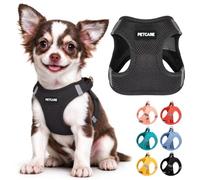 PETCARE Small Dog Harness Easy Walk Step in Dog Harness All Weather Soft Breathable Mesh Puppy Harnesses Reflective Adjustable Harnesses for Chihuahua Yorkie Dachshund French Bulldog (Black, XS)
