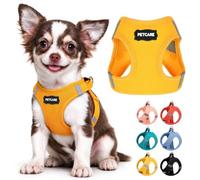 PETCARE Small Dog Harness Easy Walk Step in Dog Harness All Weather Soft Breathable Mesh Puppy Harnesses Reflective Adjustable Harnesses for Chihuahua Yorkie Dachshund French Bulldog (Yellow, XXS)