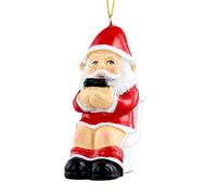 PETCEE Naughty Christmas Ornaments - Funny Gnome Ornaments Decorations Gnomes on a Toilet Ornament Holiday Hanging Decor Naughty for Family Friends Funny White Elephant Keepsake Gifts