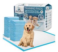 PetCellence Puppy Training Pads - Large Super Absorbent Dog Pads - with Advanced 6 Layer Leak Proof Protection - Anti Slip Adhesive Tabs (50 Pack)