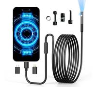 PETCHOR Dual Lens Endoscope Camera with Light, 1920P Borescope Inspection Camera with 8+1 Adjustable LED Lights, 7.9mm IP67 Waterproof Snake Camera for iPhone, Android, iOS