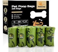 Petclay Poo Bags for Dog Waste, 225 Counts Biodegradable Dog Poop Bags, 100% Leak Proof and Extra Thick Refill Rolls for Dogs