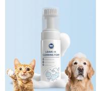 Petclear Dog Dry Shampoo, No Rinse Foam for Pet with Removable Brush Head, Relieves Itching Skin, Cleans Pet Paw, Chin, Coat, Greasy Tails, Keeps Fresh (150ml)