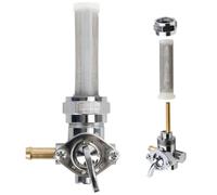 Petcock Fuel Valve 22mm Left Spigot for Harley Davidson Sportster Big Twin Dyna Fatboy Electra Glide Heritage Softail Springer Sport Super Tour Glide Low Rider Gas Tank Valve Switch Left Outlet Chrome