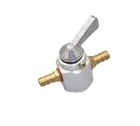 Petcock Valve Switch Aluminum Oxidation Finish Petcock Valve | CNC machined aluminum, precise fuel flow control, easy installation, oxidation hardened surface(Silver)