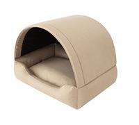 PetComfort Beige Dog Bed & Cat Cave - L: 60 x 47 cm, Sleeping Places for Dogs & Cats, Fabric Dog House, Furniture for Animals