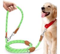 PETCOOZ Training Lead for Dogs, 3M/9.8ft Adjustable Double Ended Dog Lead for Medium Large Dogs, Professional Reflective Stop Pulling Leash, Hands Free Dog Leads for Running Walking, Neon Green