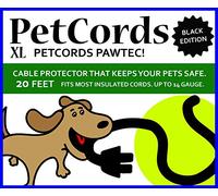Petcords Dog Cat Cord Protector- Protects Your Pets Critters From Chewing Through Cables up to 20ft, XL- Unscented, Odorless MADE IN USA (Black)