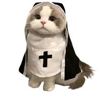 petCostumes Cats Halloween Small Fit Nuns Dress - Lightweight Material Funny Cosplay Clothing, Cute Sister Habit Apparel, Amusing petCostume Outfit | Cosplay For Medium Dogs And Small Cats Holiday