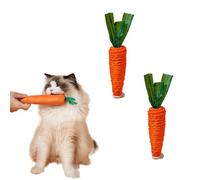 PETCUTE 2PCS Indestructible Cat Toys,Cute Carrot Dog Toys Puppy Teething Toys,Carrot Cat Chew Toys,Cat Toys for Boredom,Durable Interactive Cat Toys for Indoor Cats and Kittens for Biting Chewing