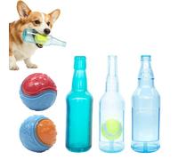 PETCUTE 5PCS Squeaky Bottle Dog Toy,Dog Toys for Aggressive Chewers,Durable Squeaky Toys for Large/Medium/Small Dogs,Interactive Dog Ball Toy to Keep Them Busy Crunchnplay