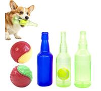 PETCUTE 5PCS Squeaky Bottle Dog Toy,Dog Toys for Aggressive Chewers,Durable Squeaky Toys for Large/Medium/Small Dogs,Interactive Dog Ball Toy to Keep Them Busy Crunchnplay