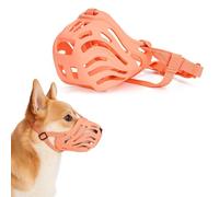 PETCUTE Adjustable Dog Basket Muzzle, Breathable Anti-Biting Muzzle for Small Medium Dogs, Allows Panting Drinking, Ideal for Training Walking Grooming,Coral orange,#3