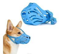 PETCUTE Adjustable Dog Basket Muzzle, Breathable Anti-Biting Muzzle for Small Medium Dogs, Allows Panting Drinking, Ideal for Training Walking Grooming,Blue,#3