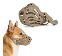 PETCUTE Adjustable Dog Basket Muzzle, Breathable Anti-Biting Muzzle for Small Medium Dogs, Allows Panting Drinking, Ideal for Training Walking Grooming,Coffee,#3