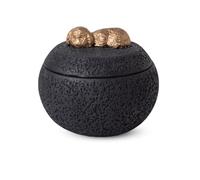 PETCUTE Animal Urns for Cats,Pet Cremation Box,Cat Urn for Ashes, Sealed Cat Urns for Ashes,Made of Portland Cement,Burial Jar Pot Keepsake,Container for Dogs Cats Memorials(For Dog,Black)