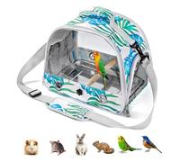 PETCUTE Bird Travel Carrier,Breathable Collapsible Small Bird Carrier Travel Bag with Standing Perch and Stainless Steel Tray,Bird Cages for Parrot Parakeet Small Animals for Travel hiking Camping