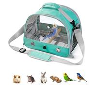 PETCUTE Bird Travel Carrier,Breathable Collapsible Small Bird Carrier Travel Bag with Standing Perch and Stainless Steel Tray,Bird Cages for Parrot Parakeet Small Animals for Travel hiking Camping