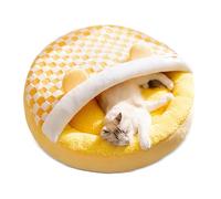PETCUTE Calming Cat Beds,Fluffy Plush Puppy Cushion,Small Dog Cave Beds with Anti-Slip Bottom,Indoor Cat Sleeping Bag, Soft Warm Pet Cave Bed for Indoor Cats,S