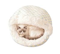 PETCUTE Calming Cat Beds,Fluffy Plush Puppy Cushion,Small Dog Cave Beds with Anti-Slip Bottom,Indoor Cat Sleeping Bag, Soft Warm Pet Cave Bed for Indoor Cats,M