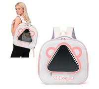 PETCUTE Cat Backpack Carrier, Breathable Pet Backpack for Small Dogs Cats, Portable Pet Carrier Bag with Transparent Window, Space Capsule Dog Travel Bag for Hiking, Walking, Outdoor Use,Pink
