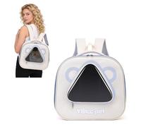 PETCUTE Cat Backpack Carrier, Breathable Pet Backpack for Small Dogs Cats, Portable Pet Carrier Bag with Transparent Window, Space Capsule Dog Travel Bag for Hiking, Walking, Outdoor Use,Blue