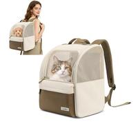 PETCUTE Cat Backpack Carrier, Foldable Dog Backpack Carrier with Sturdy Frame,Pet Travel Carriers for Cats Dogs Puppy Kitten with Anti-Escape Leash,for Travel Hiking Bike Riding Walking Outdoor