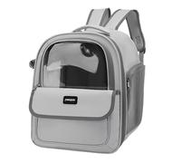 PETCUTE Cat Backpack Carrier,Foldable Pet Carrier Backpack for Cats Small Dogs Puppy with Soft Fleece Mat and Built-in Safety Belt,Transparent Spacious Cat Carrier Rucksack with Great Ventilation