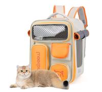 PETCUTE Cat Backpack Carrier,Pet Backpack Carrier for Cats and Small Dogs,Airline Approved Dog Backpack Carrier with Removable Mat and Safety Hook,Ideal for Traveling, Camping & Outdoor