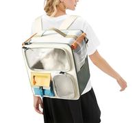 PETCUTE Cat Backpack Carrier with Transparent Window,Dog Backpack with Removable Mat,Breathable Pet Carrier Backpack Suitable for Small and Medium Dogs Up to 33Pounds, Perfect for Camping Hiking