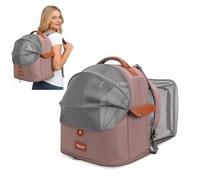 PETCUTE Cat Backpack Expandable, Breathable Mesh Pet Carrier Backpack for Small Dogs Cats Rabbits, Portable Foldable Dog Rucksack with Removable Mat,Inner Safety Hook for Travel Hiking Camping