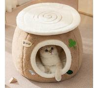 PETCUTE Cat Beds for Indoor Cats, Cat Cave Bed Igloo,Foldable Pet Bed Tent House with Removable Washable Pillow Cushion, Non-slip,Super Soft Fluffy Kitten Beds,For Indoor or Outdoor Use,Brown,M