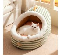PETCUTE Cat Beds for Indoor Cats,Cute Slipper Cat Cave Bed with Handle,Cozy Soft Dog Beds,Anti Slip Bottom Pet Bed with Removable Washable Cushion,Suitable for Small and Medium-Sized Pets,Green,M