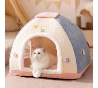 PETCUTE Cat Beds for Indoor Cats,Pet Tent Cave Bed for Cats/Small Dogs,Cat Cave Bed with Removable and Washable Cushion,Super Soft Dog House with Non-slip Bottom,Pink,S