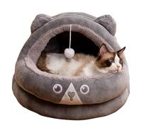 PETCUTE Cat Beds for Indoor Cats,Small Dog Cave Bed with Anti-Slip Bottom,Washable Kitten Tent House with Hanging Ball, Super Soft Calming Cat Cave Bed Ideal for Cats and Puppy or Rabbit