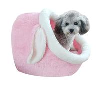 PETCUTE Cat Beds for Indoor with Hanging toy, Small Dog Cave Bed with Anti-Slip Bottom,Semi-enclosed Kitten Bed with Removable Cushioned Pillow,Super Soft Puppy Cuddly Bed Ideal for Cats and Puppy