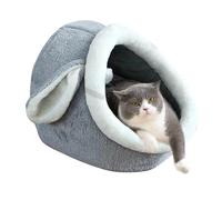 PETCUTE Cat Beds for Indoor with Hanging toy, Small Dog Cave Bed with Anti-Slip Bottom,Semi-enclosed Kitten Bed with Removable Cushioned Pillow,Super Soft Puppy Cuddly Bed Ideal for Cats and Puppy