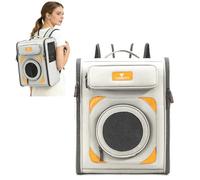 PETCUTE Cat Carrier Backpack Fit up to 7kg,Breathable and Foldable Pet Carrier Backpack with Built-in Safety Strap,Dog Backpacks with Detachable Mat,Puppy Carriers for Small Cats and Dogs,White