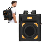 PETCUTE Cat Carrier Backpack Fit up to 7kg,Breathable and Foldable Pet Carrier Backpack with Built-in Safety Strap,Dog Backpacks with Detachable Mat,Puppy Carriers for Small Cats and Dogs,Black