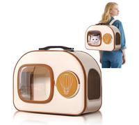 PETCUTE Cat Carrier Backpack with Wheels,Puppy Carrying Bag with Breathable Mesh,Collapsible Pet Carriers on Rolling Trolley with Removable Base and Telescopic Handle,for Travel, Hiking, Camping