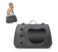 PETCUTE Cat Carrier Bag, Airline Approved Pet Carriers for Cats and Small Dogs, Foldable Durable Cat Travel Carrier with Removable Pad and Shoulder Strap,for Travel Up to 7KG,Black