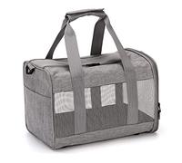 PETCUTE Cat Carrier Bag,Dog Carrier Pet Carrier Handbag,Portable Pet Travel Bag for Medium Cats and Puppy,Breathable Mesh Fabric,Removable Washable Mat,Foldable Puppy Cat Carrier Up to 15lbs