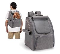 PETCUTE Cat Carrier Breathable Dog Carrier Pet Backpack Cat Dog Travel Bag Portable Mesh Pet Carrying bag for Small Dogs Cats Grey