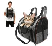 PETCUTE Cat Carrier pet carrier for small Dog Foldable Pet Travel Backpack for Car Brown