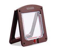 PETCUTE Cat Flaps for Glass Door cat flaps for upvc door Dog Door Pet Door 4 Way Locking easy installation Brown