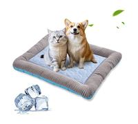 PETCUTE Cooling Pad Bed for Dogs Cats Puppy Kitten Cooling Mat Pet Cooling Mat Pad Cool Blanket Dog Bed Ice Silk Material Soft for Summer Sleeping Dog Bed Blue Large